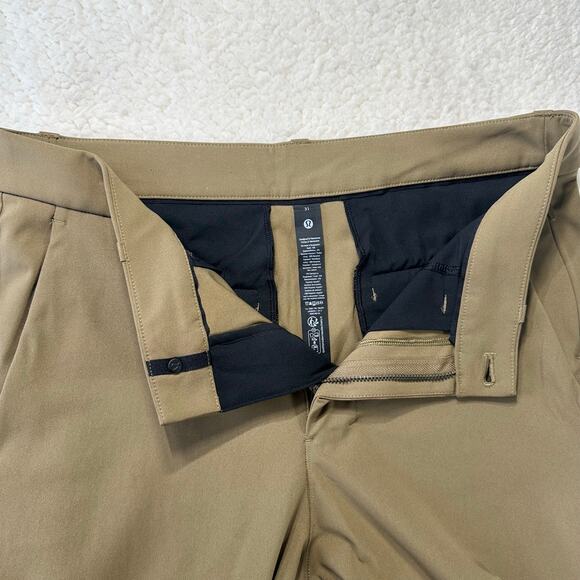 Lululemon Mens Commission Slim Pant 30L 31x30 Khaki Warpstreme Artifact Brown - Picture 9 of 11